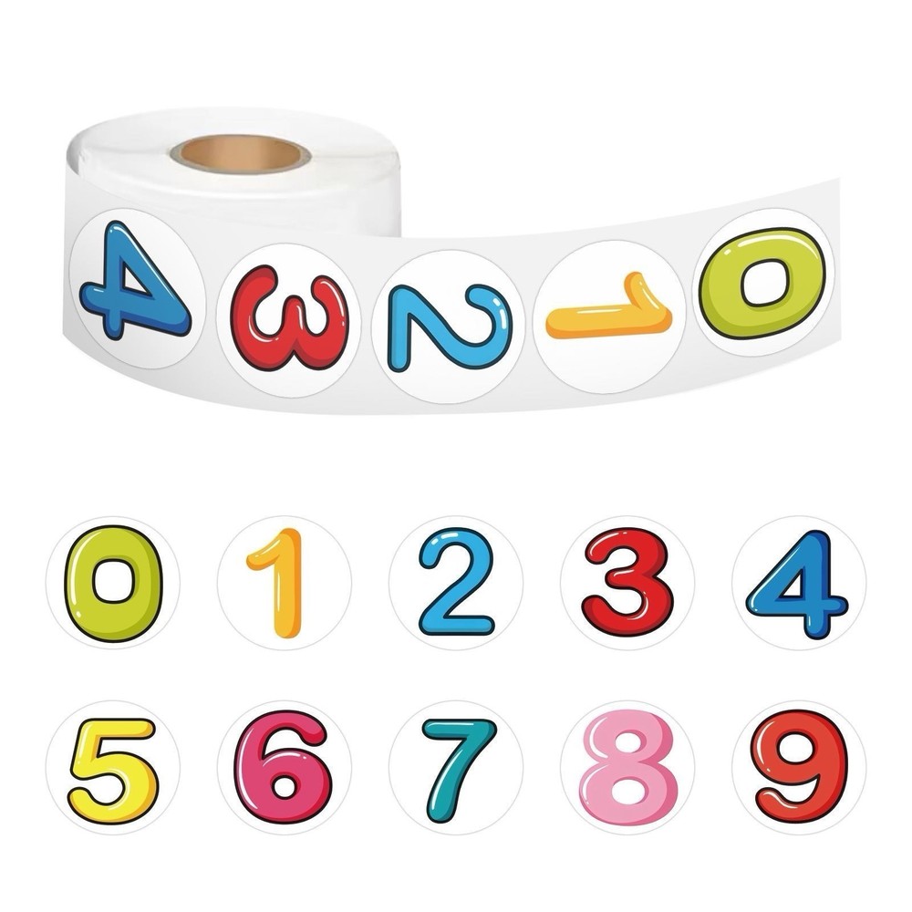 40Pcs Random 1″ Cute Numbers Stickers DIY Party Round Labels