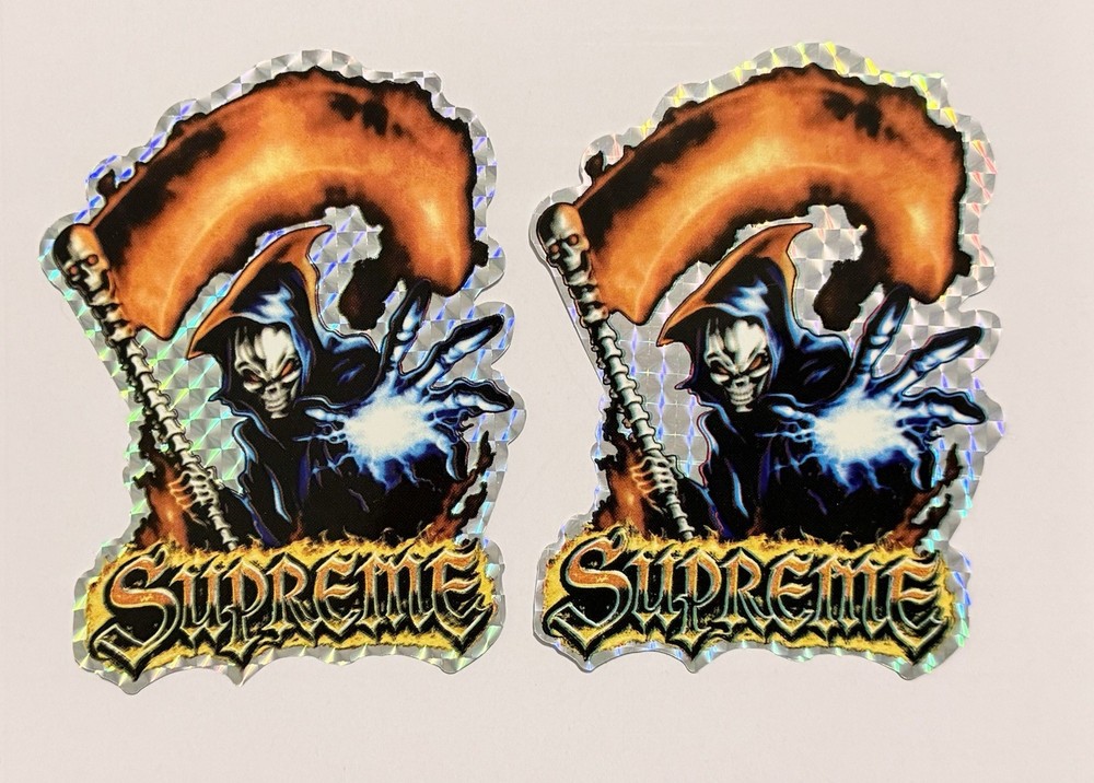 Supreme LOT OF 2 Grim Reaper Art Dealer Sticker SS26 100% Authentic