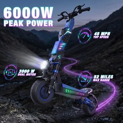 5000W/6000W/10000W Daul Motor, Huge Heavy Duty Electric Off-Road Scooter NFC 60V