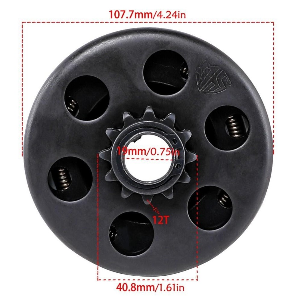 12T Centrifugal Clutch 19mm 20mm # 420 428 35 Chain Sprocket Go kart Mini bike