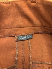 Ovation Rust Breeches with Knee Patches Euro Seat Size 24 Used Very Fair Cond