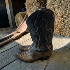 Tony Lama Men’s Western Cowboy Boots Brown Black US 7.5 style 8710