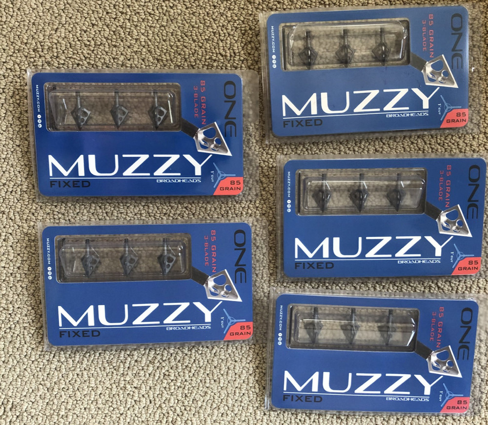 Muzzy – ONE 3 Blade 85 g Broadhead, 1 » Cut ( 5 Packs ) – AUTHORIZED DEALER