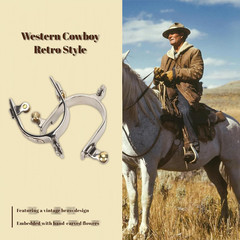 2Pcs Western Cowboy Spurs, Stainless Steel Western Spurs, Men Women Horse Spurs,