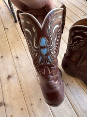 1960s Vintage Acme Comblast Cowboy Boots Double eagle inlay woman’s 9