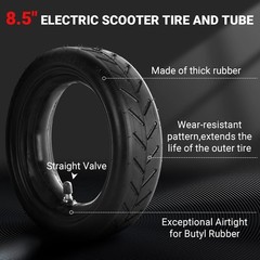 8.5″ Tire & Tube, 50/75-6.1 Scooter Replacement Tire for Gotrax Gxl V2/ Xiaomi M