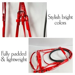 Horse English Tack Soft Biothane Bridle with Free Reins & Loose Ring Bit