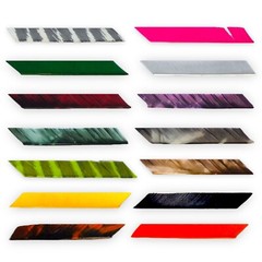 12pk Natural Feather Fletches «Low-Profile» (9mm) choose Length (5-10cm) +Color