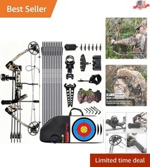 Lightweight Camouflage Right Handed Compound Bow – 320fps & Complete Accessories