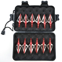 12PCS Archery 100 Grain Hunting Broadheads Stainless Steel Arrowheads with Case