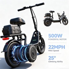 AOVOPRO Electric Scooter with Seat 28Miles 22MPH 14″ Foladable Commuting Scooter