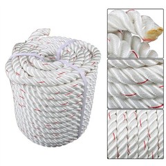 1inch × 120FT High Strength Braided Rope Breaking Strength 3400 Pounds White Red