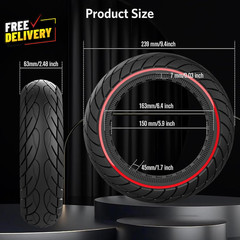 60/70-6.5 Scooter Tire 10X2.50 Solid Scooter Tire 10 Inch Electric Rubber Tub…