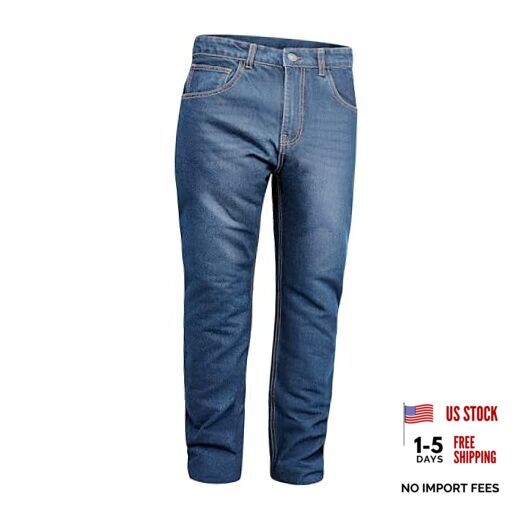 – Men Engineered Protective Jeans Aramid Lining 34W x 32L Light-blue