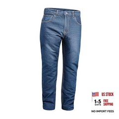 – Men Engineered Protective Jeans Aramid Lining 34W x 32L Light-blue