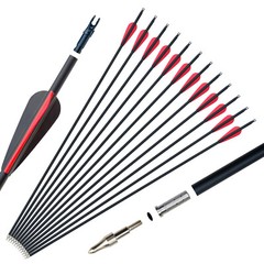 6/12PCS 31″ Carbon Arrows Hunting Archery Target Arrow Practice Shooting 6 Color