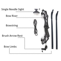54″ Takedown Recurve Bow Set &12pcs Fiberglass Arrows for Archery Hunting Target