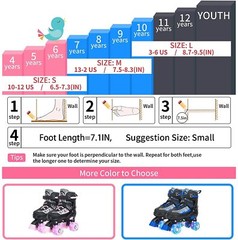 Nattork Roller Skates Adjustable for Kids with All Light up Wheels 3 Sizes