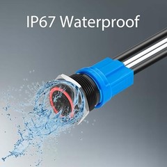 LED Latching Push Button Switch, Aluminum Alloy, IP67 Waterproof 5 19mm 1 Red