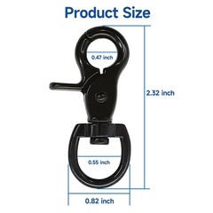 10PCS Trigger Snap Hooks 2.32» x 0.82» Zinc Alloy Black Swivel Snap Hooks Heav