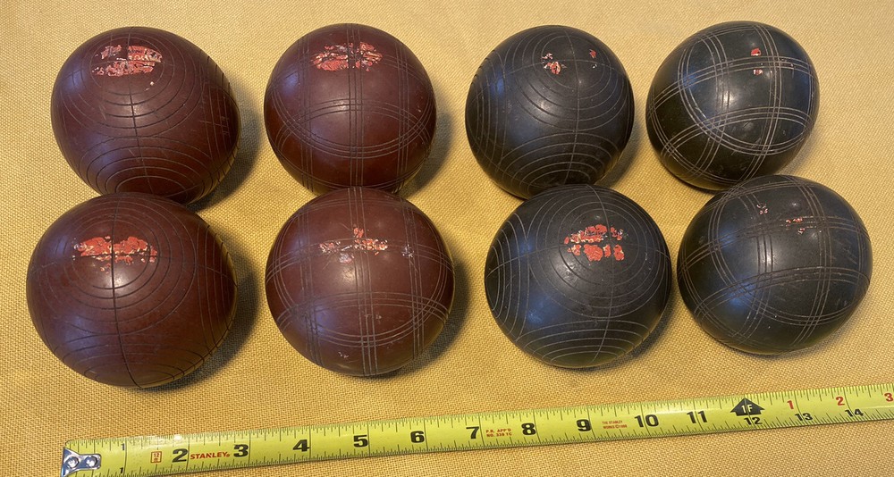 Vintage Sportscraft Bocce Ball Lawn Bowling Game 3 1/8” & About 1.1 Pounds