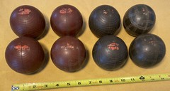 Vintage Sportscraft Bocce Ball Lawn Bowling Game 3 1/8” & About 1.1 Pounds