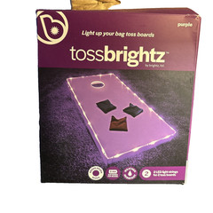 Brightz TossBrightz Cornhole LED Light Bean Bag Game Board Kit Purple NEW