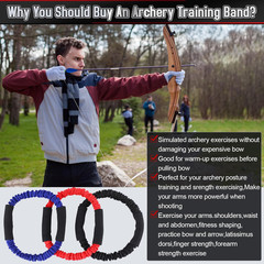 3 Pcs Archery Bow Strength Trainer 30 40 50 Lbs Arm Strength Exercise Band Rubbe