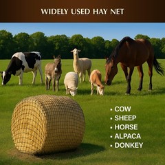 5×5 ft Round Bale Hay Net for Horses, Knotless Design Slow Feed Hay Net with …