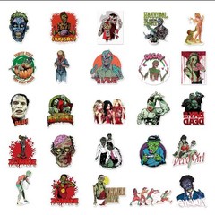 25 Piece Mix Lot 2” Zombie Stickers, Romero, DOTD, Decal, NOTLD FREE SHIPPING
