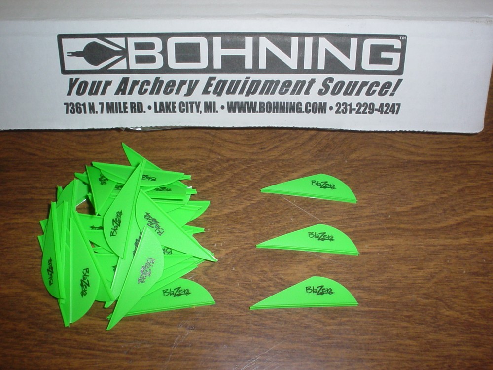 36 Bohning 2″ BLAZER Arrow Arrows VANES Archery NEON GREEN