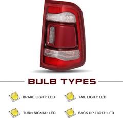 LED Tail Light Without Blind Spots Right Passenger 2019-2024 Dodge Ram 1500