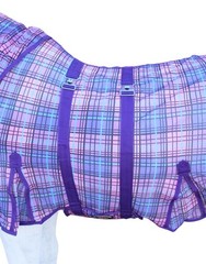 Horse Flysheet Mesh Holes Light Summer Spring Airflow Neck Purple Plaid 73164