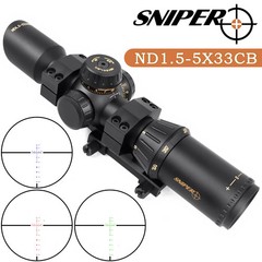 Sniper 1.5-5×32 Crossbow scope 300-450 FPS, 20-100 Yards, R/G/B Illuminated