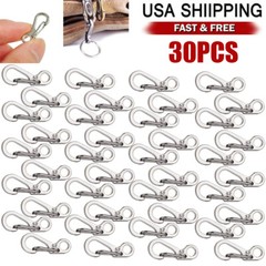 30PCS Mini Heavy Carabiner Snap Hook Clip Key Chain Aluminum Outdoor Camping Sil