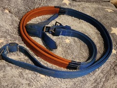 Equestrian Rubber Grip Schooling Reins With Buckle Ends..blue Nylon..apprx 10 Ft