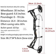 70lb Compound Bow Archery Set 320FPS Speed Sight Release Hunting Arm Guard