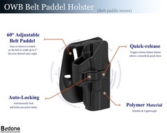 G19 Holster, OWB Paddle Holster for Glock 19 19X 44 45 Gen 1 2 3 4 5, Glock 2…