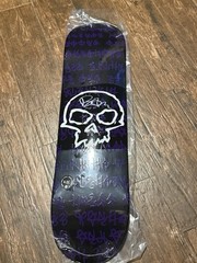 Bam Margera Signed Skateboard Deck Skull Graphic Purple 8.25
