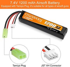 11.1V 2000mAh Airsoft Battery LiPo Rechargeable Hobby w/ Mini Tamiya Connector