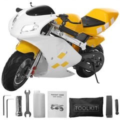 49cc 2-Stroke Gas Pocket Bike Mini Motorcycle 20Mph Dual Brake Dual Headlights