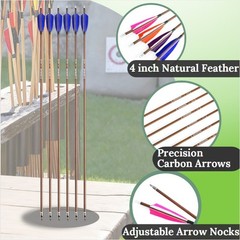 31″ Pure Carbon Arrows Feathers SP340 400 500 600 Compound Recurve Bow Hunting