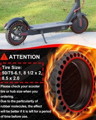 8.5×2.0 (50/75-6.1) Solid Tires for Electric Scooter, 2 Pack | Airless; Punct…