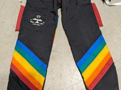 Vintage Flite Suit Skydiving Jumpsuit Rainbow Stripes Black (US)