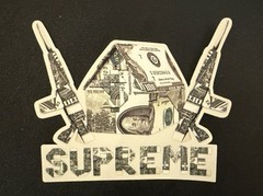 Supreme Origami Money Trap House Benjamin Sticker SS26