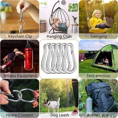200PCS Heavy Duty 2″ Carabiner Clips, 220lbs Load Capacity for Outdoor Gear & Le
