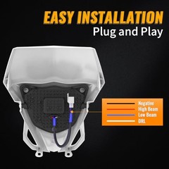 LED Headlight Motorcycle Headlamp Kit with DRL Compatible with 2013-2023 White