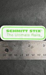 Vtg 1980’s Schmitt Stix Skateboards The Ultimate Rails Sticker In DayGlow Green