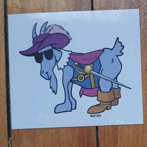 🐐 GOAT USA STICKER – MUSKETEER GOAT – FREE SHIPPING – New!