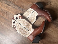 Tony Lama Women’s Western Cowboy Cowgirl Boots US 8B Brown Red Leather Stitch